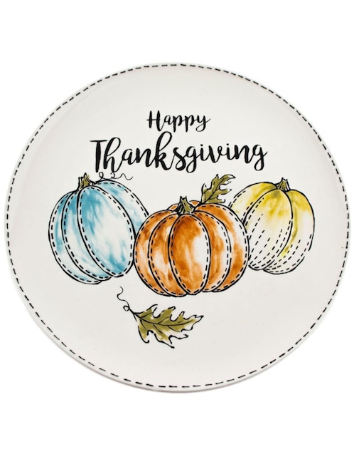 Plato ensalada Happy Thanksgiving de cerámica