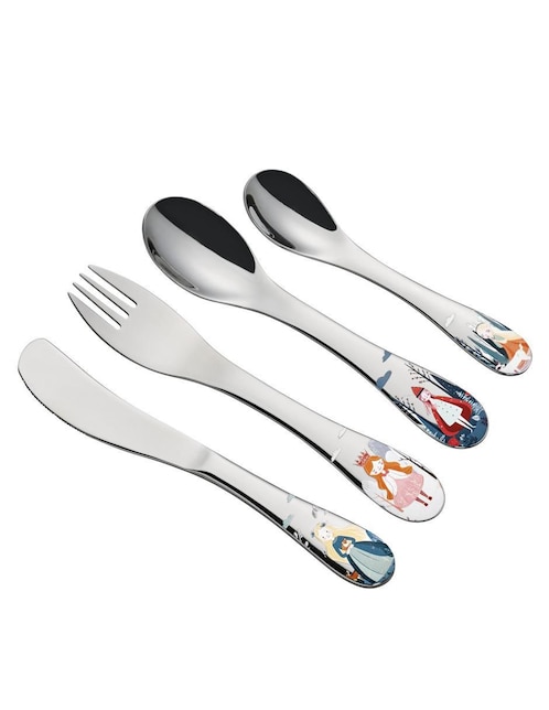 Set cubiertos infantil Cilio princess de acero inoxidable 4 piezas