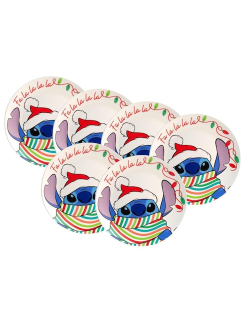 Set platos navideño Fun Kids Disney de porcelana 6 piezas
