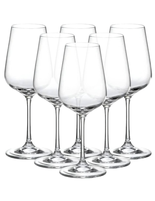 Set de copas para vino Bohemia Strix de vidrio 6 piezas