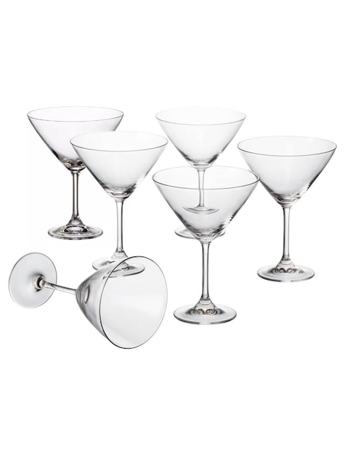 Set de copas para martini Bohemia Sylvia de vidrio 6 piezas