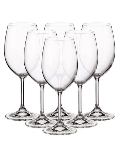 Set de copas para vino Bohemia Sylvia de vidrio 6 piezas