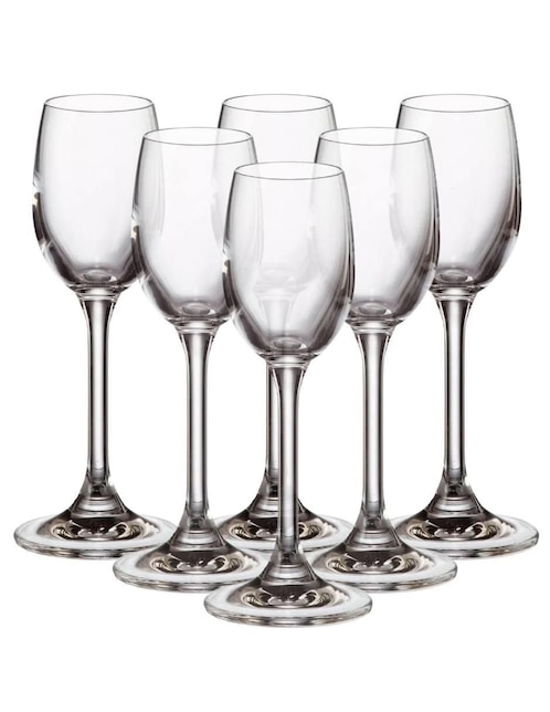 Set de copas para tequila Bohemia Sylvia de vidrio 6 piezas