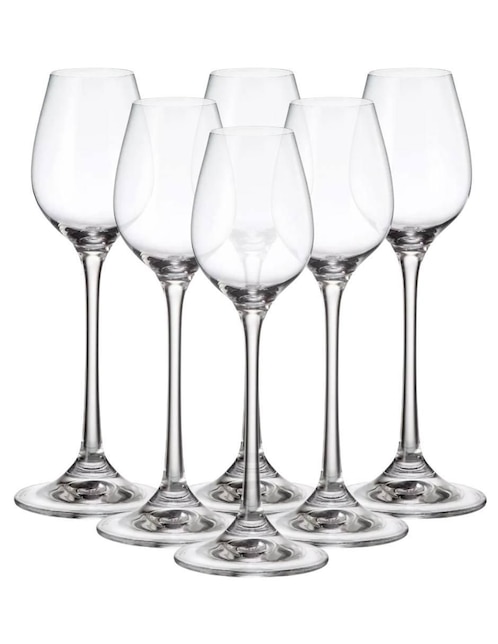 Set de copas para licor Bohemia Columba de vidrio 6 piezas