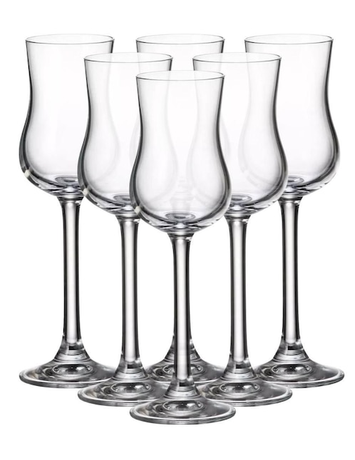 Set de copas para licor Colibri de vidrio 6 piezas 1