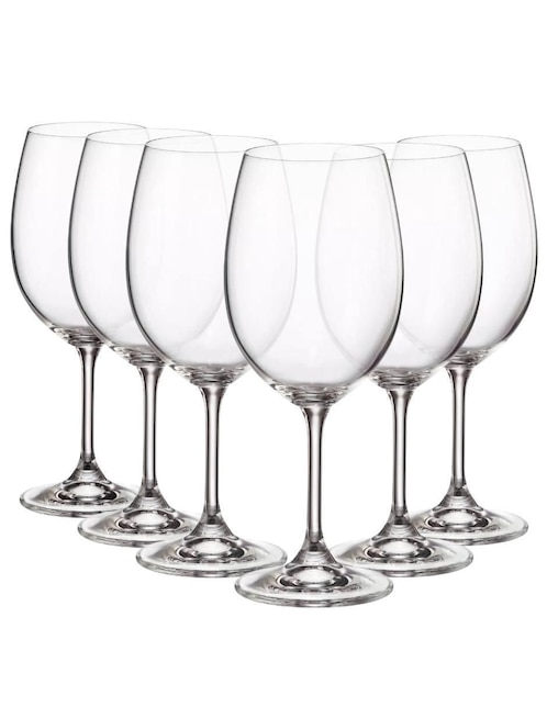 Set de copas para vino Bohemia Sylvia de vidrio 6 piezas