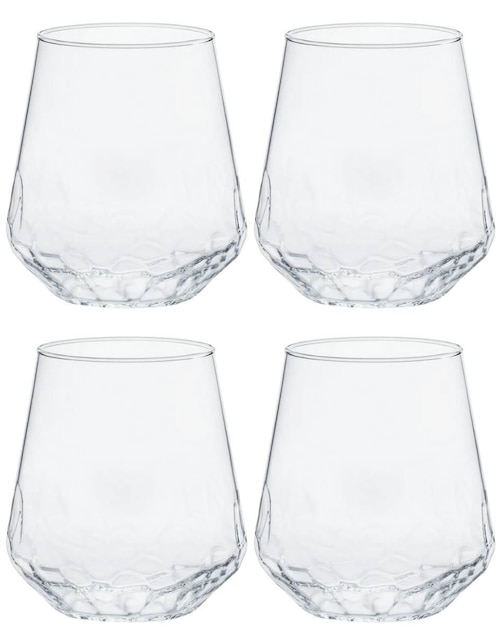 Set de vasos para agua Libbey glacier de vidrio con 4 piezas