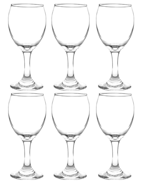 Set de copas para Vino Cristar Aragon de vidrio 6 piezas