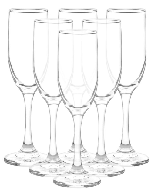 Set de copas flauta Cristar rioja de vidrio 6 piezas