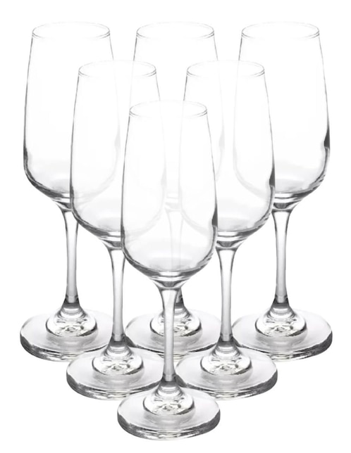 Set de copas para champán Cristar trentino de vidrio 6 piezas