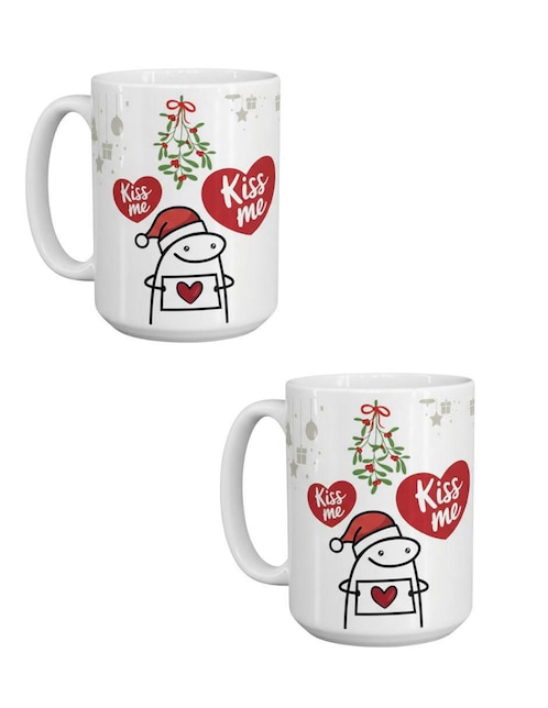 Set de tazas navideñas clásicas Tink Kiss Me 2 piezas