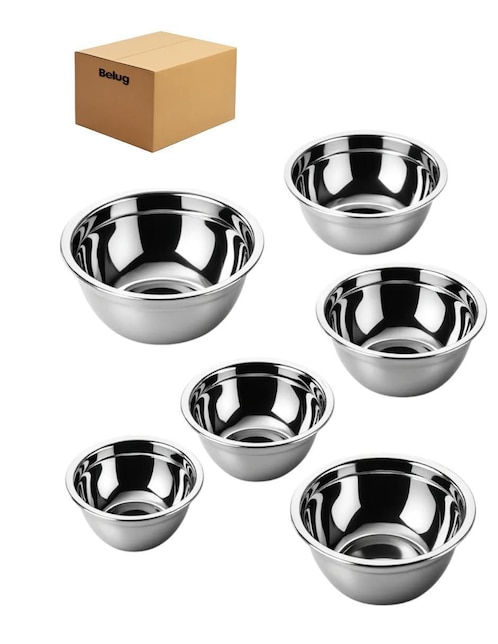 Set tazón Belug de acero inoxidable