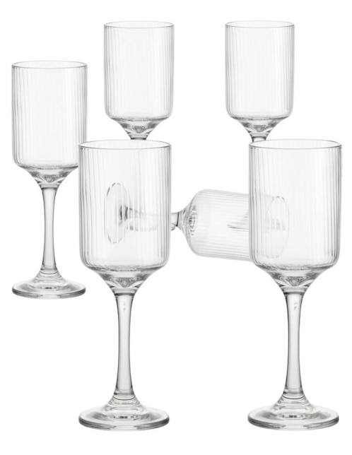 Set de copas para vino Borgonovo de vidrio 6 piezas
