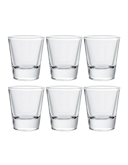 Set de vasos tequilero Cristar de vidrio con 6 piezas