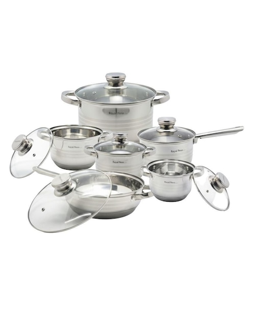 Batería de cocina Royal Haus de acero inoxidable 12 piezas