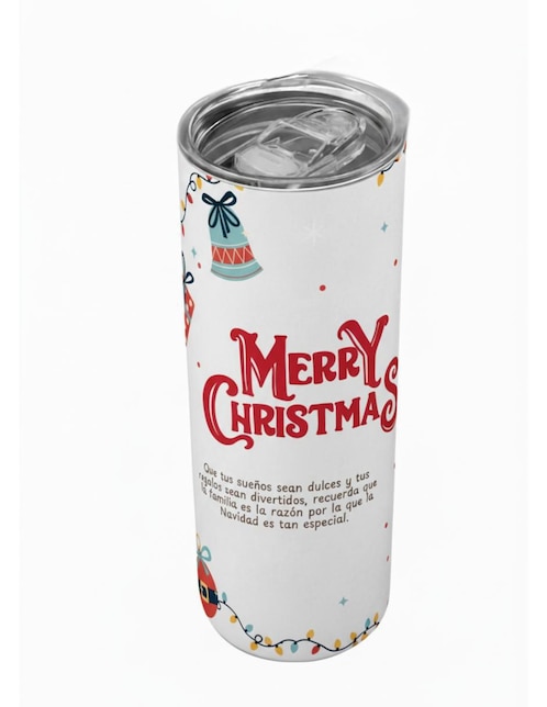 Termo Tink de acero inoxidable Navidad con tapa a presión 520 ml