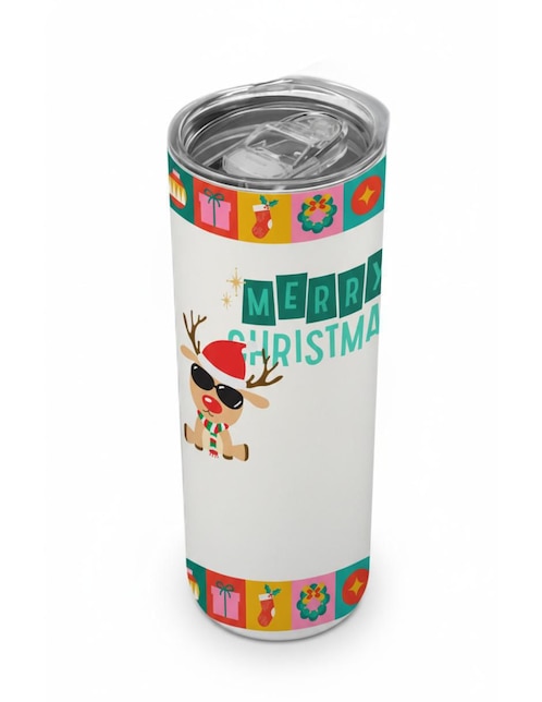 Termo Tink de acero inoxidable Navidad con tapa a presión 520 ml