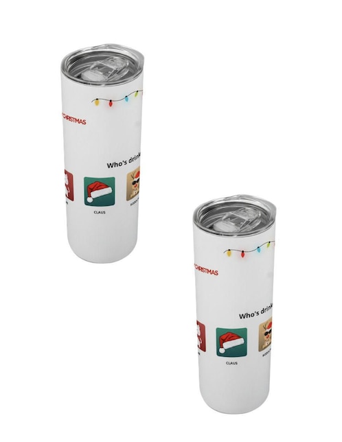Set termo Tink de acero inoxidable Navidad con tapa a presión 520 ml