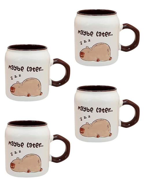 Set de tazas clásicas Chefmaker capibara 4 piezas