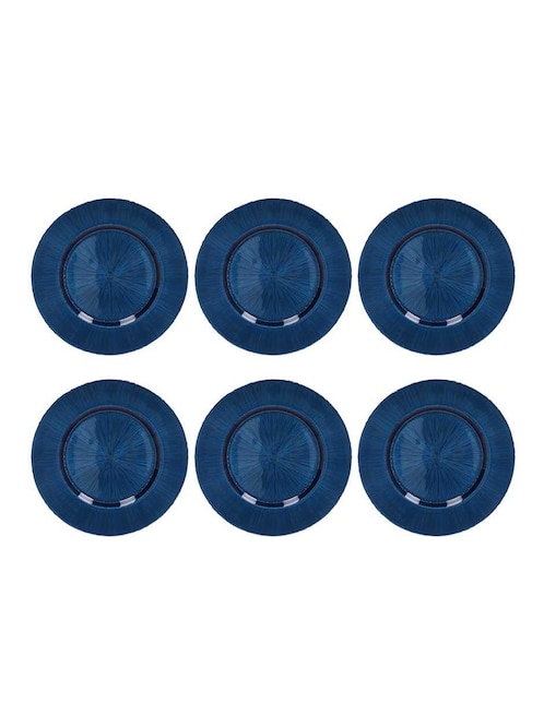 Set platos Kasablanka de vidrio 6 piezas