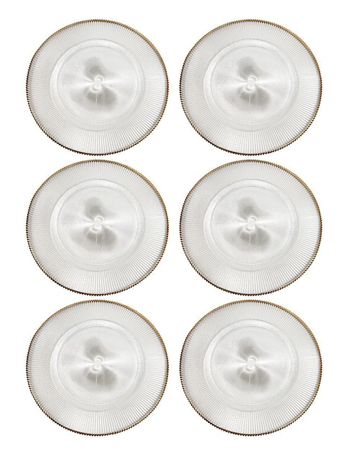 Set platos Kasablanka Mesa de vidrio 6 piezas