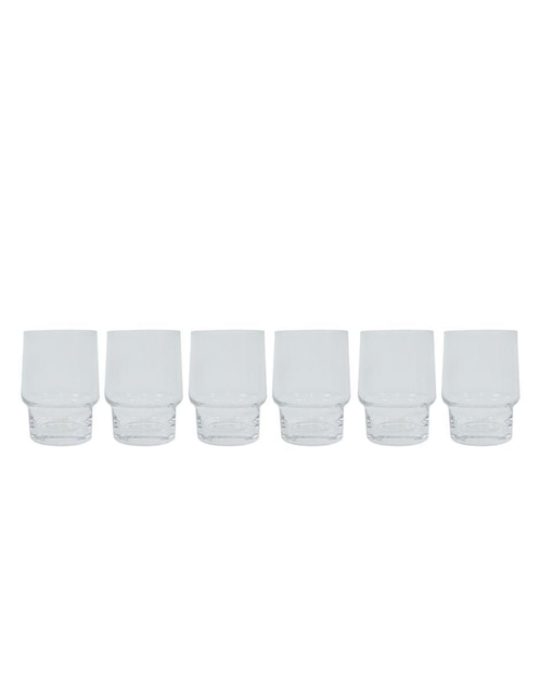 Vaso old fashion Kasablanka de vidrio con 6 piezas