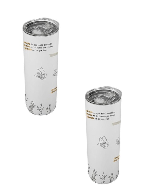 Set termo Tink de acero inoxidable con tapa a presión 590 ml