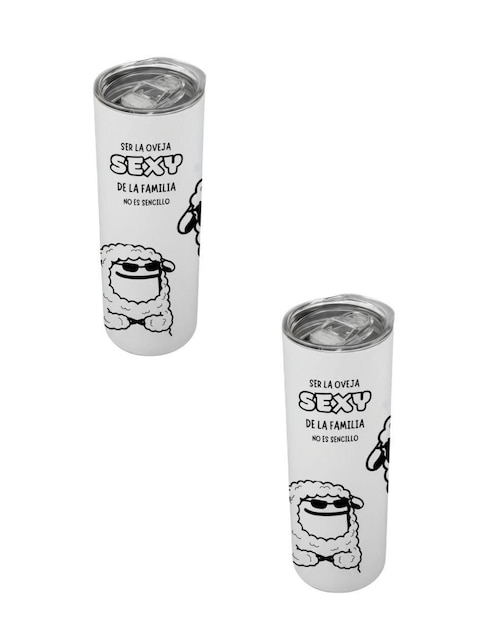 Set termo Tink de acero inoxidable con tapa a presión