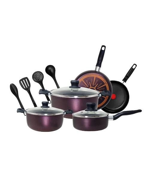 Batería de cocina T-Fal Expert Chef de aluminio antiadherente sin PFOA 12 piezas