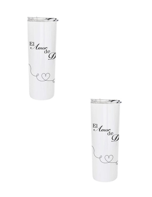 Set termo Tink de acero inoxidable con tapa a presión 590 ml