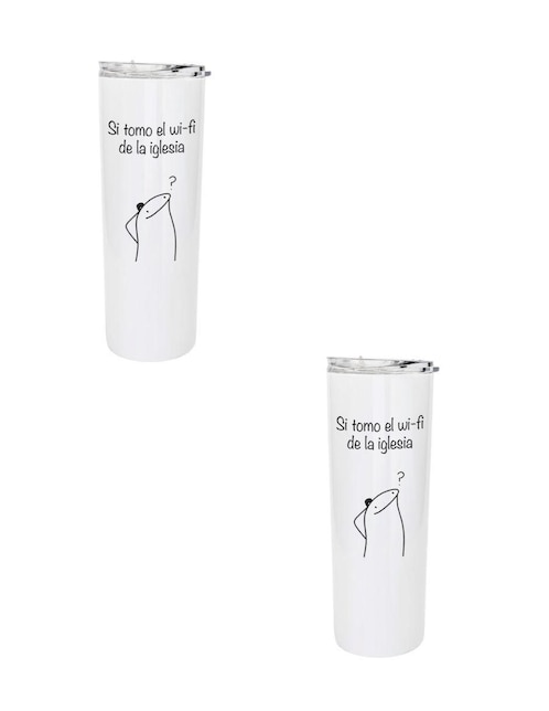 Set termo Tink de acero inoxidable con tapa a presión 590 ml
