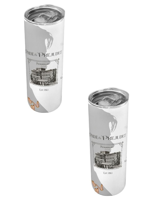 Set termo Tink Jane Austen con tapa a presión 590 ml