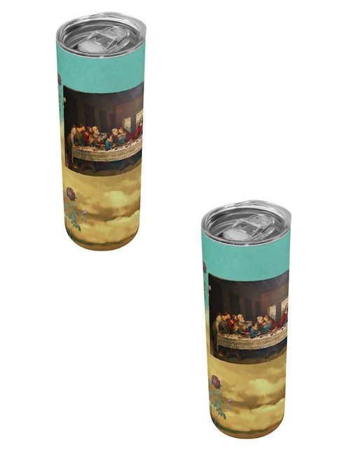 Set termo Tink La Última Cena Arte con tapa a presión 590 ml