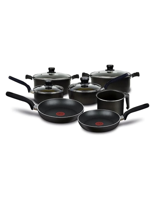 Batería de cocina Tfal de aluminio antiadherente easy plus 11 piezas