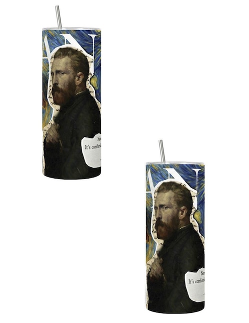 Set termo Tink de acero inoxidable Van Gogh con tapa a presión
