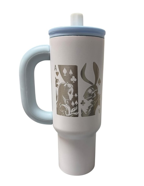 Termo Termomania de acero inoxidable Alicia en El Pais de Las Maravillas con tapa rosca 1.2 L