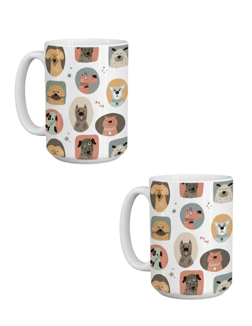 Set de tazas clásica Tink Ilustracion Perros 2 piezas