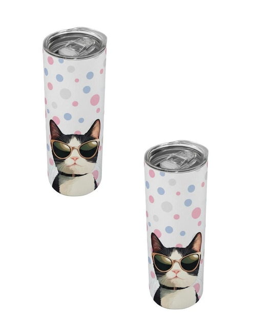 Set termo Tink Gatos con tapa a presión