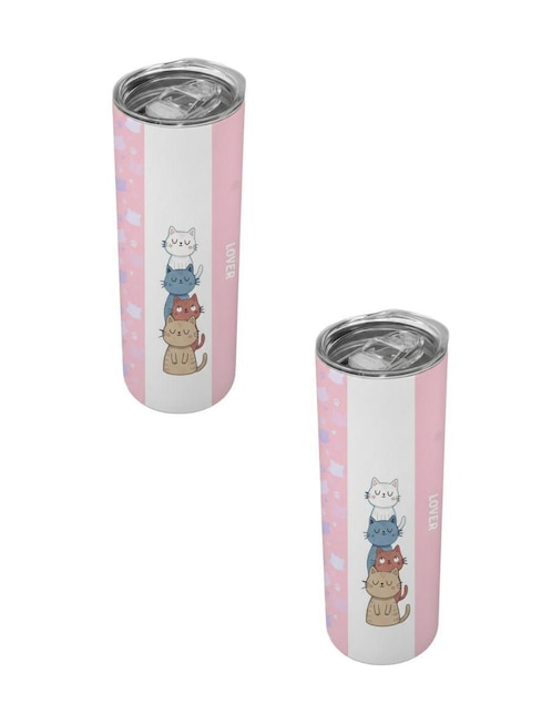 Set termo Tink de acero inoxidable con tapa a presión 590 ml