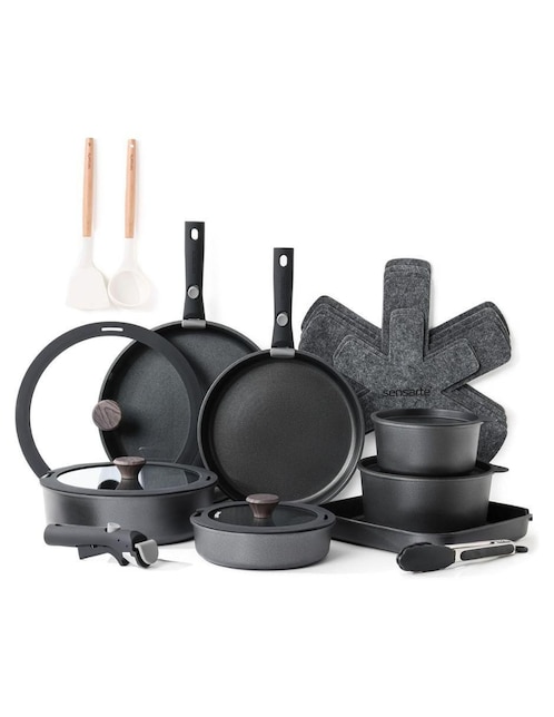 Batería de cocina Sensarte de aluminio antiadherente sin PFOA 24 piezas