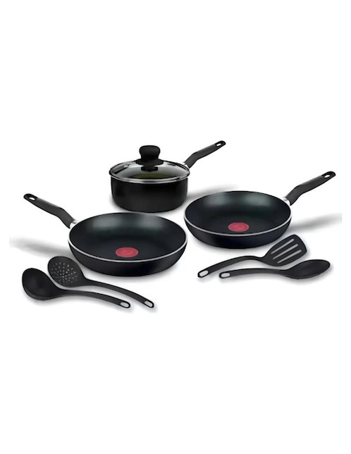 Batería de cocina Tfal de aluminio antiadherente Easy Plus 8 piezas