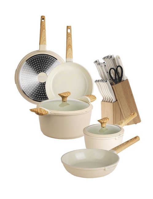 VASCONIA Batería de cocina Vasconia Ceramic antiadherente cerámica 24 piezas