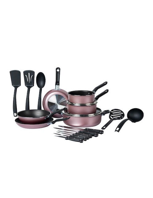 Batería de cocina Ekco Serum de aluminio antiadherente convencional 19 piezas