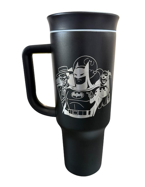 Termo Termomania de acero inoxidable Batman y Oker con tapa rosca 1.2 l