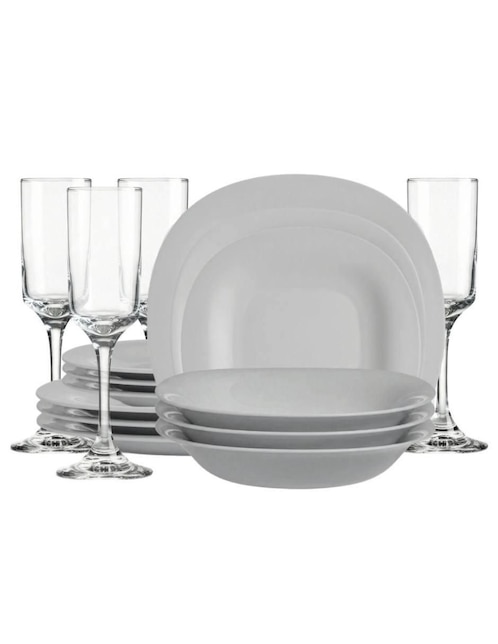 Vajilla cerrada Carine de stoneware para 4 personas