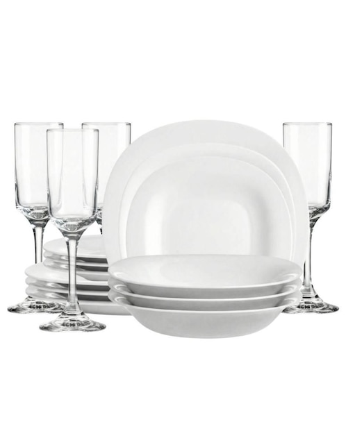 Vajilla cerrada Carine de stoneware para 4 personas Vajilla cerrada Carine de stoneware para 4 personas