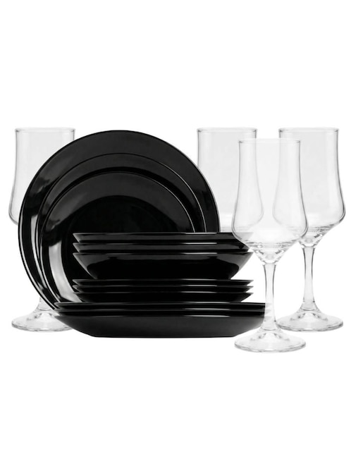 Vajilla cerrada Zelie de stoneware para 4 personas Vajilla cerrada Zelie de stoneware para 4 personas