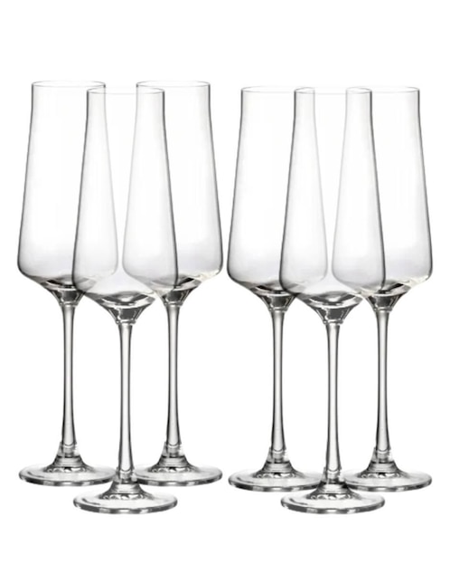 Set de copas para champán de vidrio 6 piezas Set de copas para champán de vidrio 6 piezas