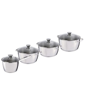 Batería de cocina Tramontina Allegra de acero inoxidable 10 piezas