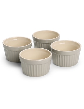Set de ramekins de cerámica Kitchen Lab Classics 4 piezas